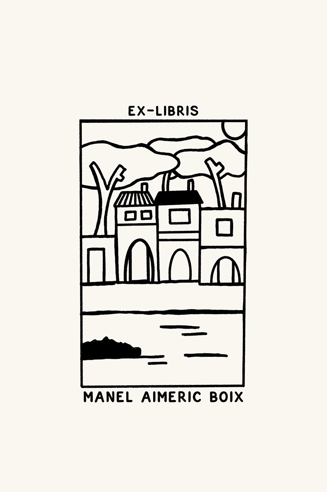 Dibujo de un pueblo de costa