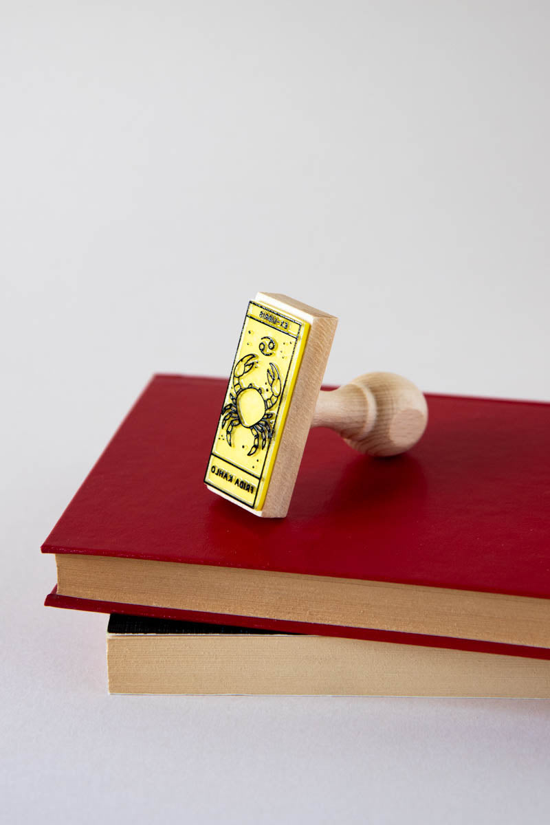 Sello ex-libris con signo del zodiaco cáncer