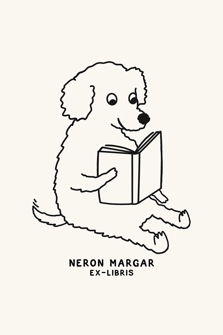 Dibujo de un perro lector