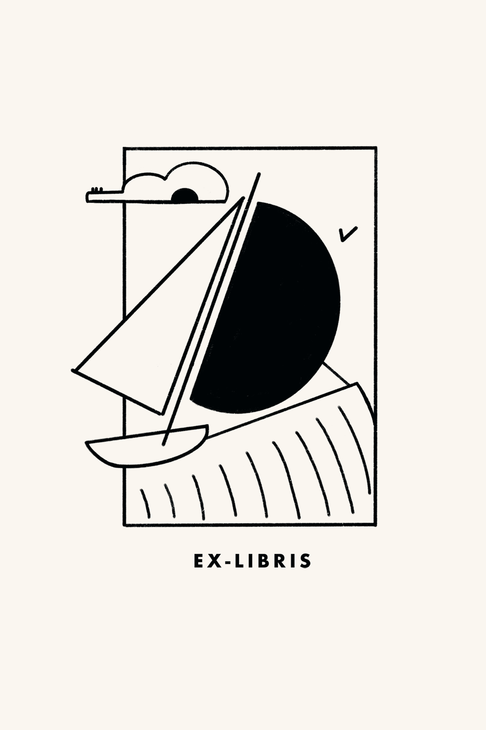 Dibujo de un velero sobre olas de libros