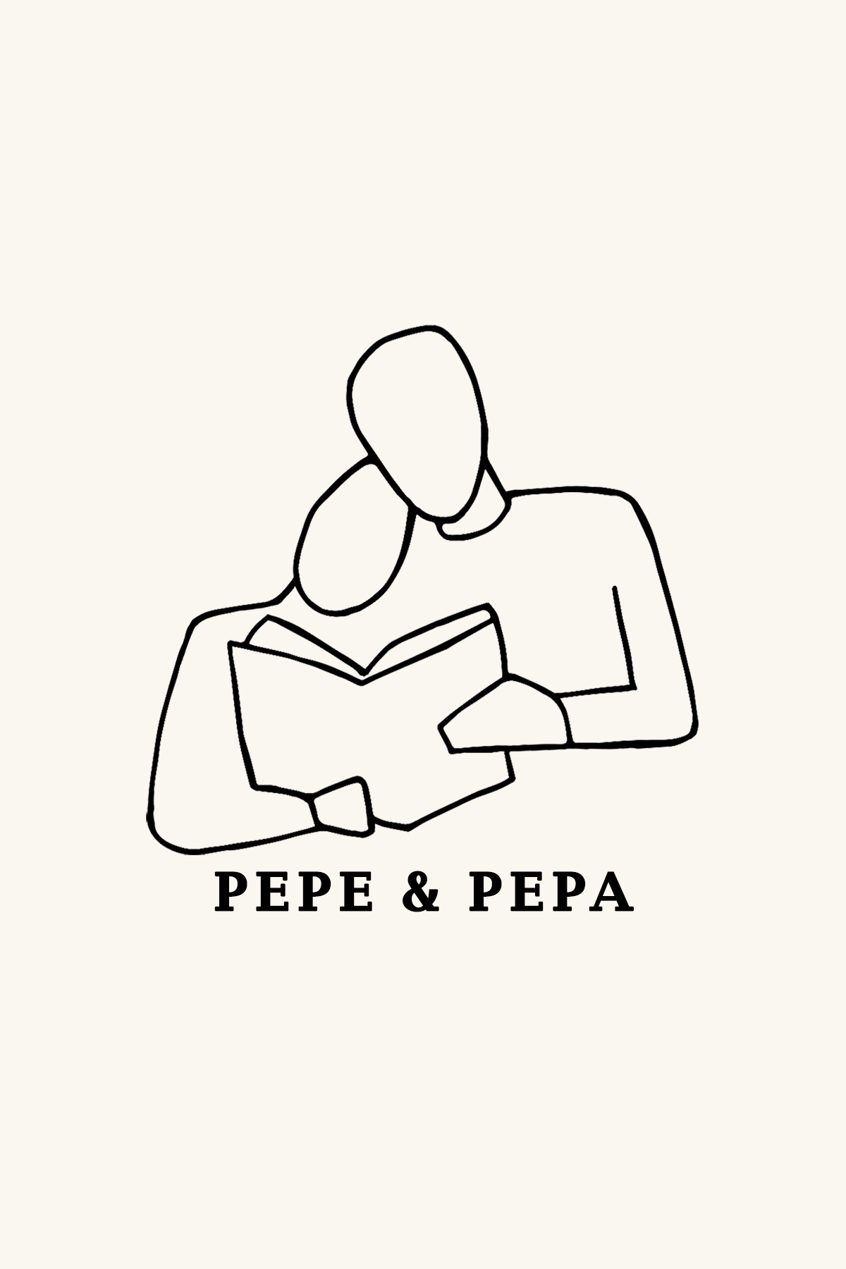 Dibujo de dos personas leyendo juntas un libro