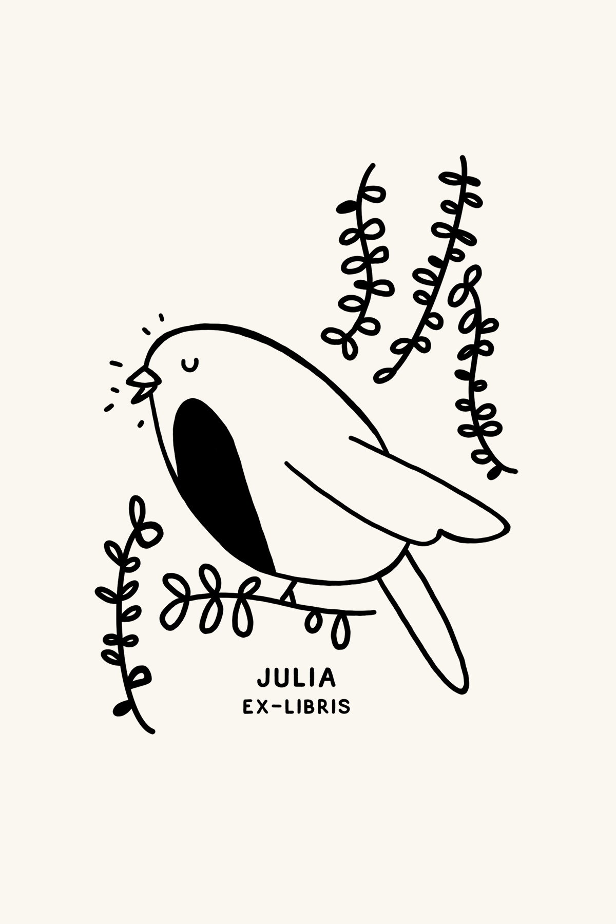 Dibujo de un pájaro petirrojo cantando